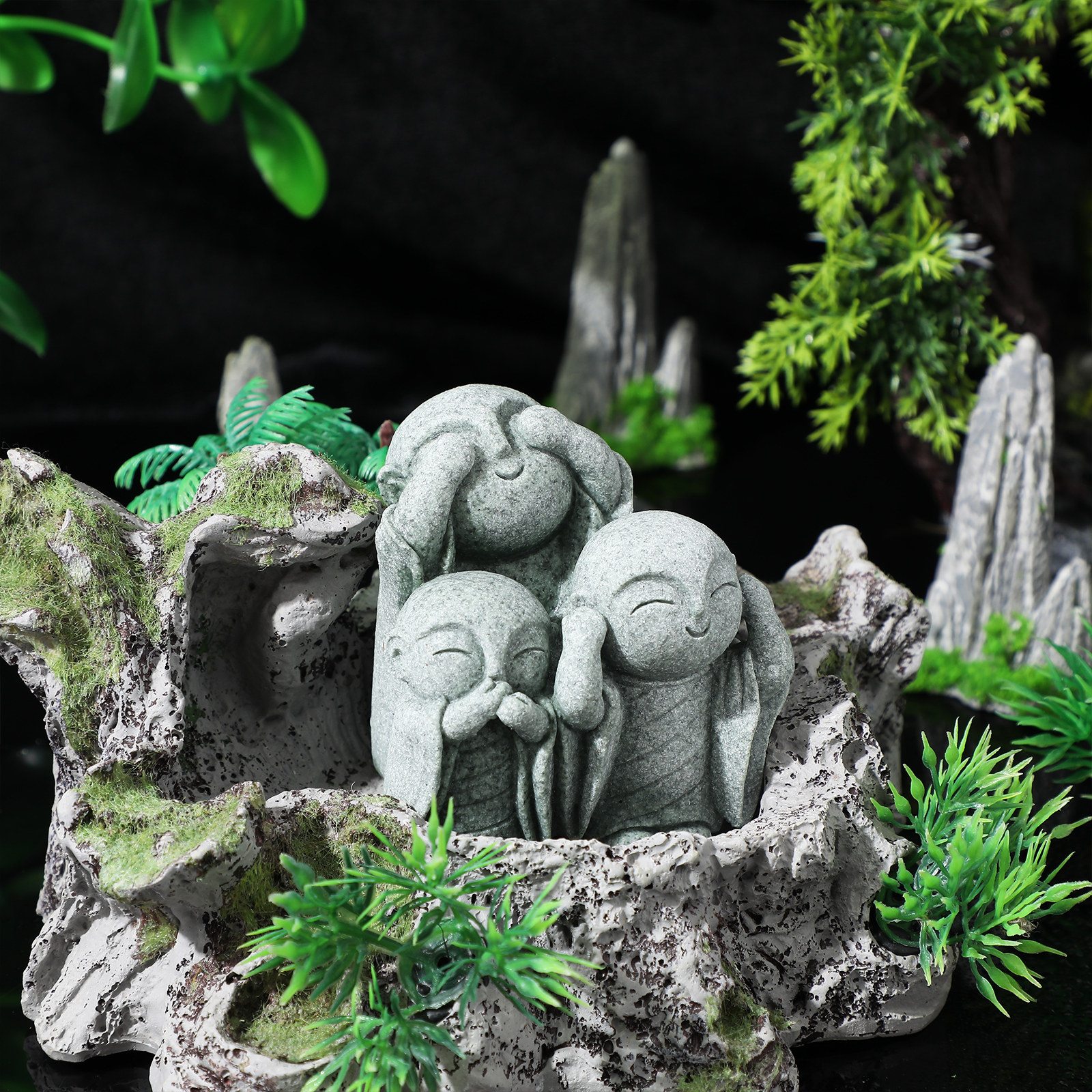 Aquarium Fish Japanese - Jizo Statue Aquarium Decoration Japanese Garden