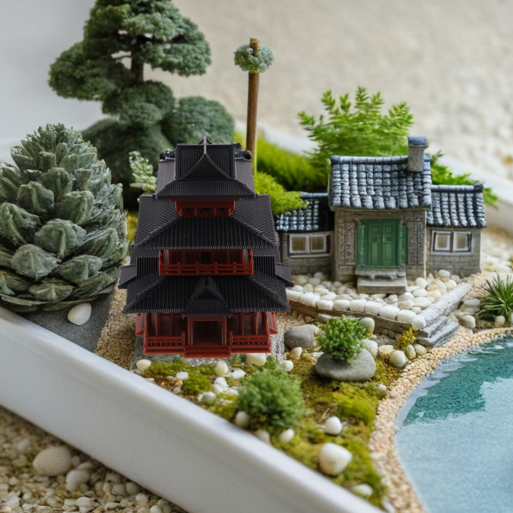 Aquarium Fish Japanese - Miniature Landscape Decoration Asian Architecture Fish