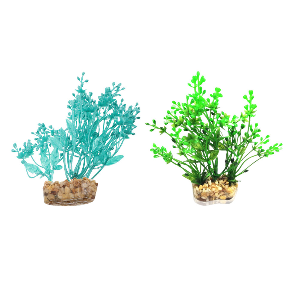 Aquarium Fish Low Maintenance - 2Pcs Simulated Green Plastic Aquarium Plants