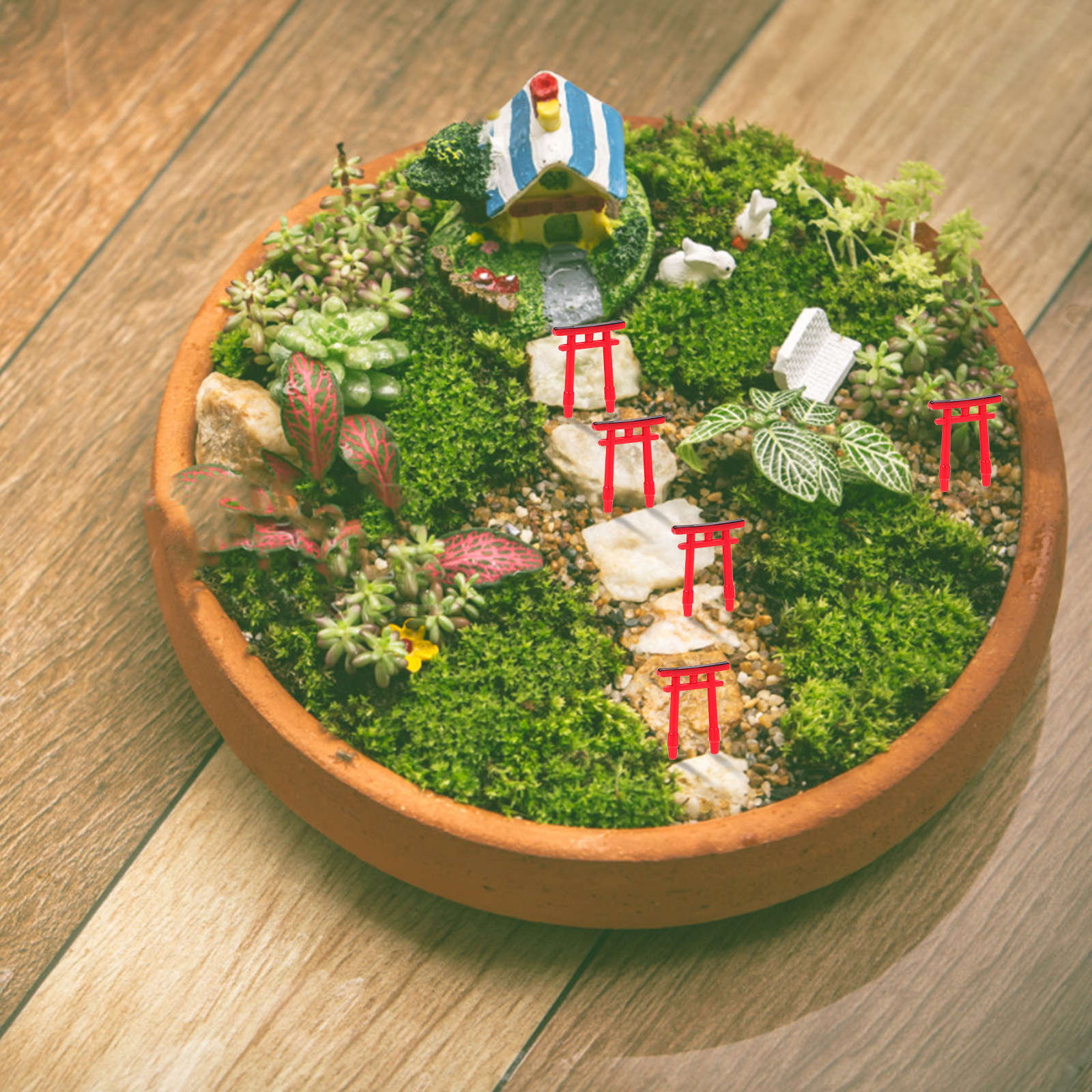 Aquarium Fish Japanese - 5Pcs Japanese Torii Gate Decoration Miniature