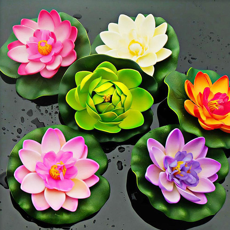 Aquarium Fish Escape - 10cm/18cm Artificial Lotus Fake Plant Pond