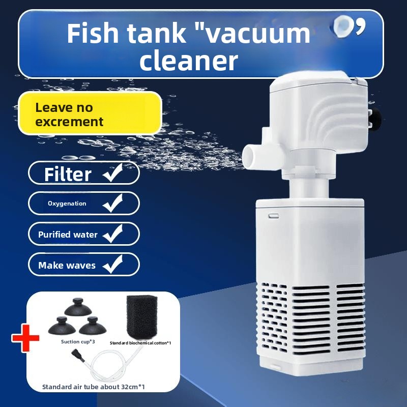 Aquarium Fish Small - Three-in-One Aquarium Filter Built-In Oxygenator Small