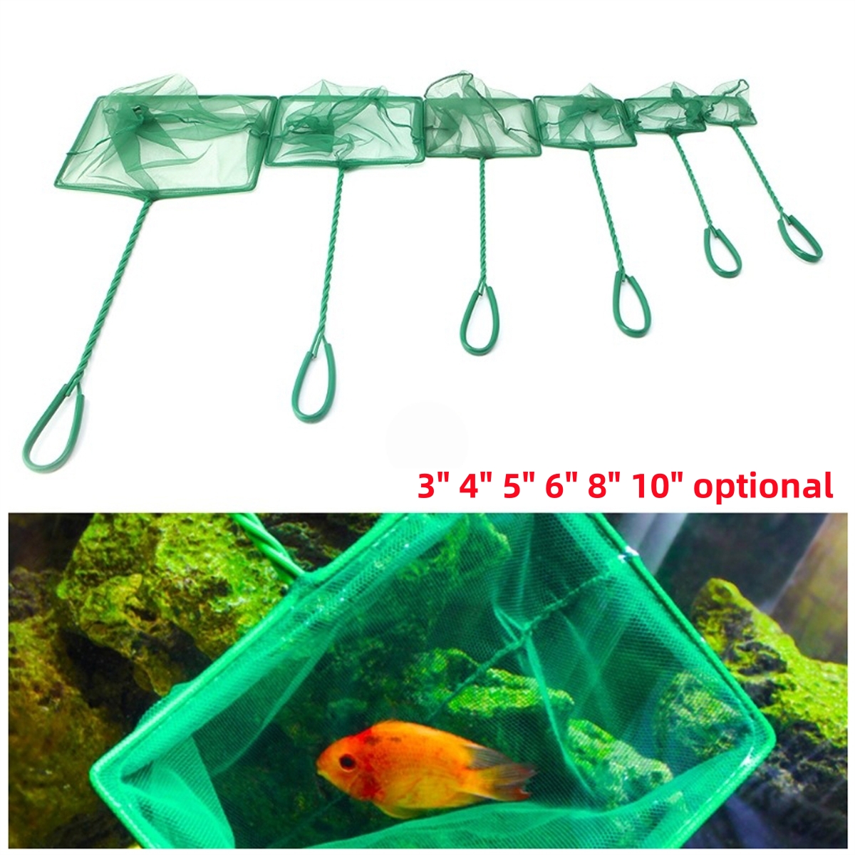 Aquarium Fish Green - 3~10 Inch Portable Nylon Green Fish