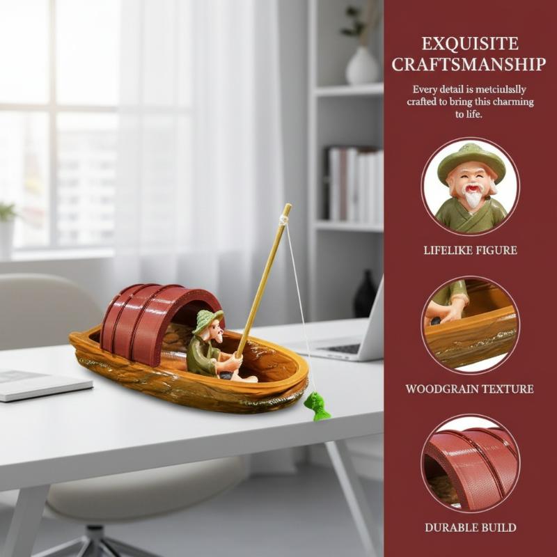 Mini Fisherman Floating Boat O - Aquarium Fish Escape のレビューと価格