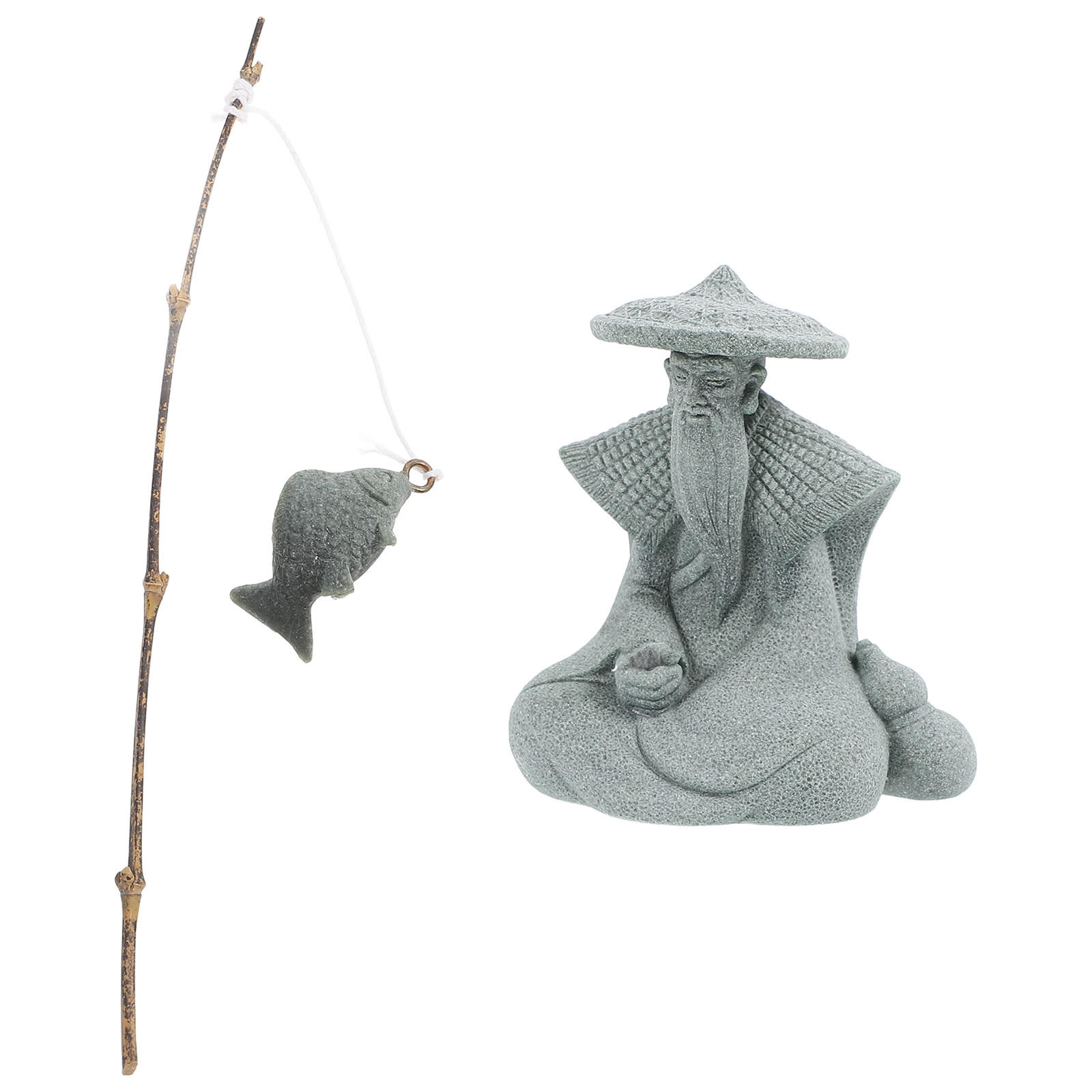 Resin Fisherman Statue Mini fo - Aquarium Fish Japanese のレビューと価格