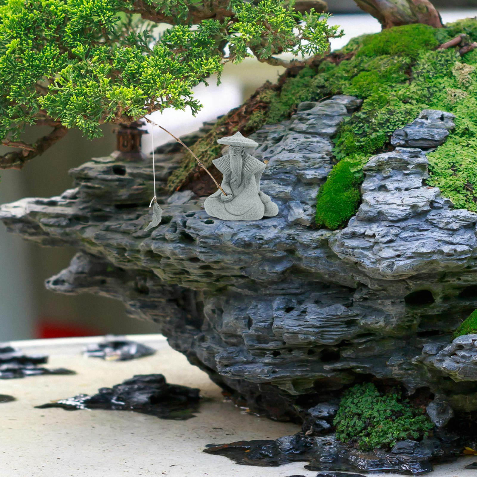 Resin Fisherman Statue Mini fo - Aquarium Fish Japanese のレビューと価格