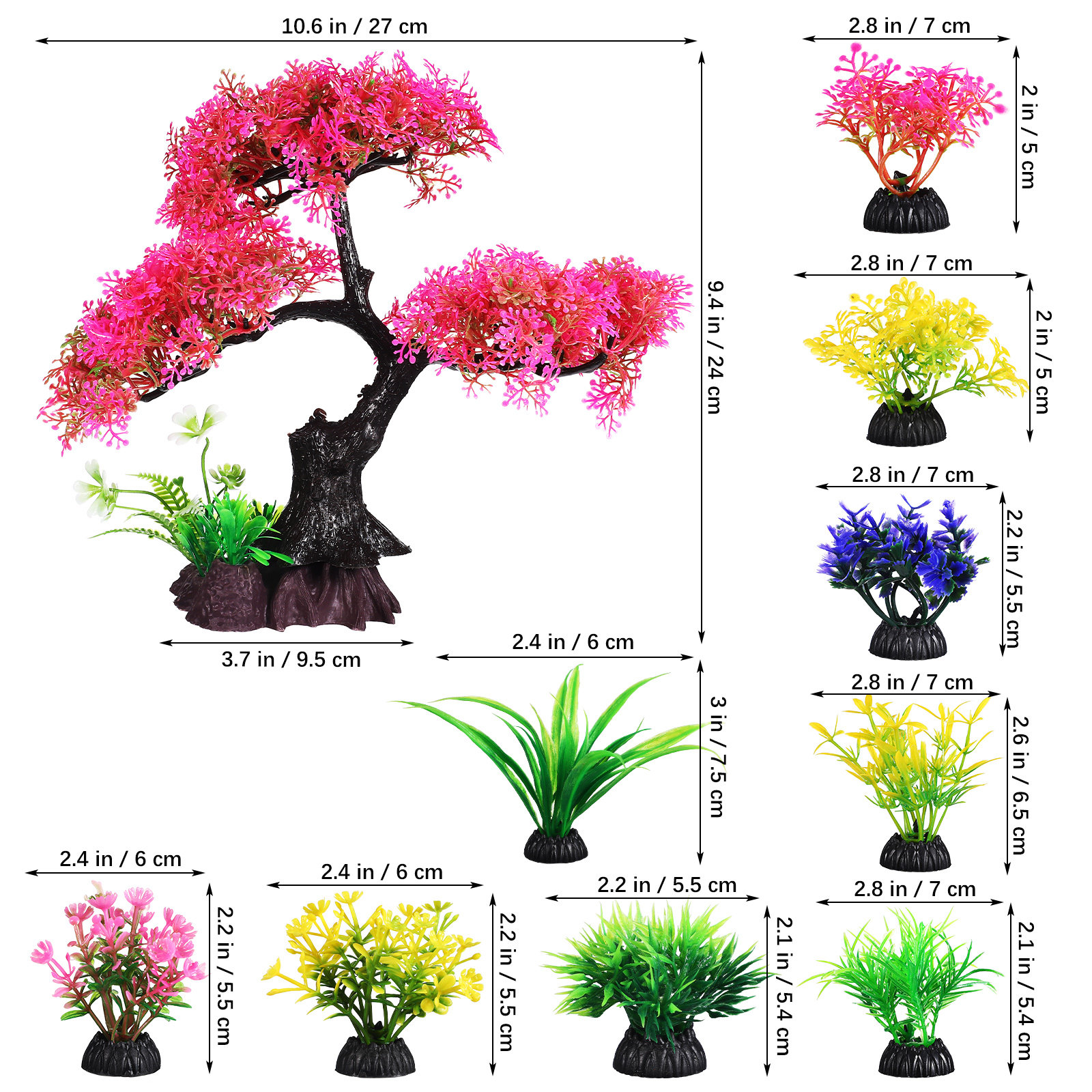 10Pcs Realistic Aquarium Plant - Aquarium Fish Low Maintenance のレビューと価格