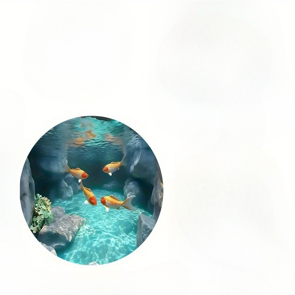Koi Fish Pond Round Rug Fleece - Aquarium Fish Japanese のレビューと価格